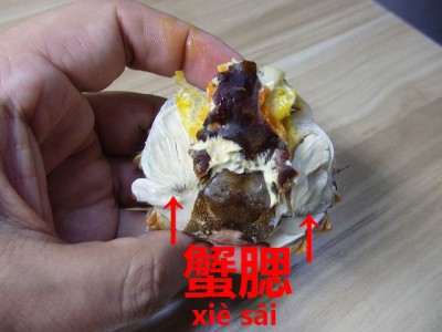 上海蟹の食べていけないエラ