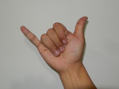 中国式に数字の六を手で表現