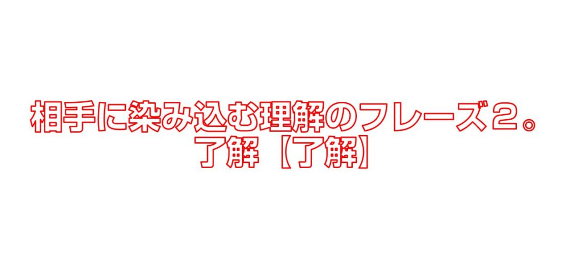 相手に染み込む理解のフレーズ2 了解 了解 今すぐ中国語 相手に染み込む理解のフレーズ2 了解 了解 今すぐ中国語