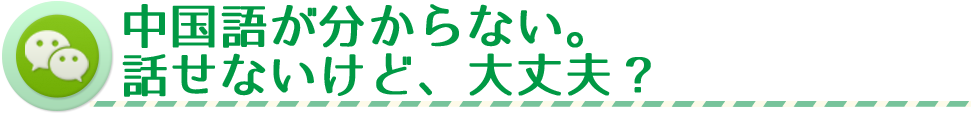 中国語が分からない。話せないけど、大丈夫？