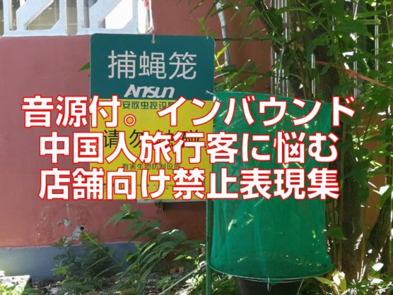 音源付。インバウンド中国人旅行客に悩む店舗向け禁止表現集見出し