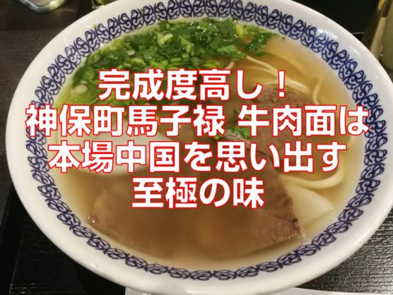 完成度高し！神保町馬子禄牛肉面は本場中国を思い出す至極の味