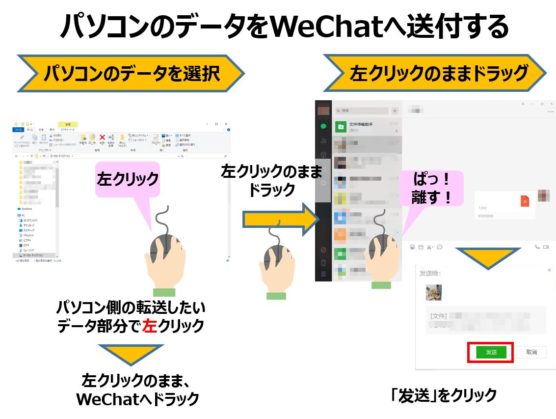 WeChatのスマホへパソコンからデータ転送する