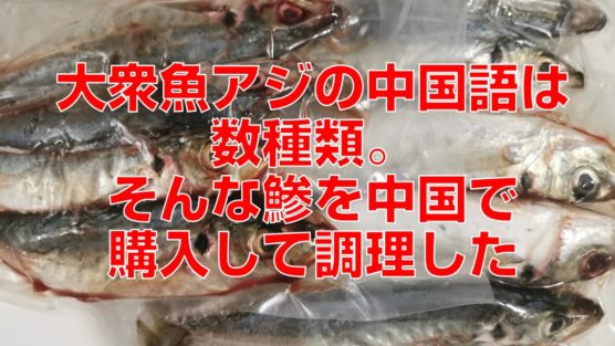 大衆魚アジの中国語は数種類。そんな鯵を中国で購入して調理